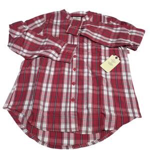 St. John's Bay MEN's Classic Plaid Shirt Red Size XS New